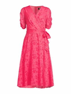 Women DKNY Floral Midi Wrap Dress