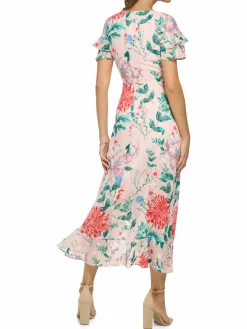 Women Kensie Floral Ruffle Midi Dress
