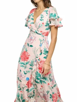 Women Kensie Floral Ruffle Midi Dress