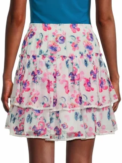 Women Allison New York Floral Ruffle Mini Skirt