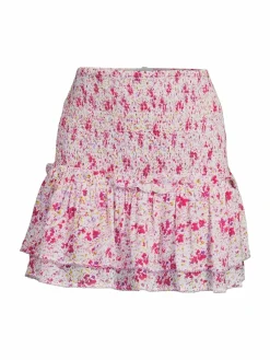 Women Poupette St Barth Floral Shirred Mini Skirt