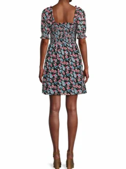 Women Allison New York Floral Smocked Puff Sleeve Dress