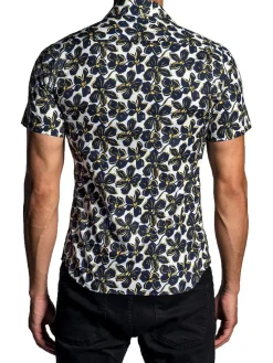 Jared Lang Casual Button-Down Shirts|Floral-Print Shirt White