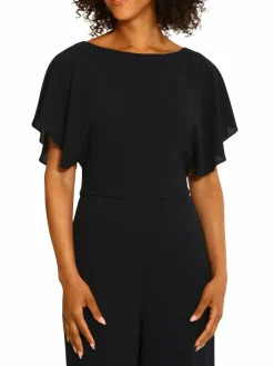 Women Maggy London Flutter Sleeve Crepe Jumpsuit