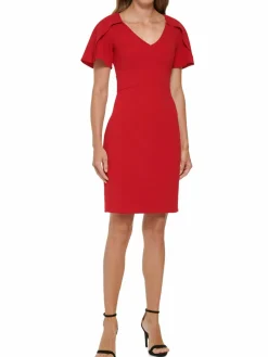 Women DKNY Flutter Sleeve Sheath Dress