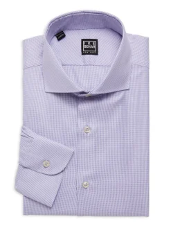 Ike Behar Dress Shirts|Frederick Cutaway Collar Micro Check Dress Shirt Lilac