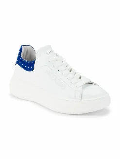 Valentino by Mario Valentino Fresia Studded Leather & Suede Platform Sneakers