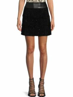 Women DKNY Fringed Mini Skirt