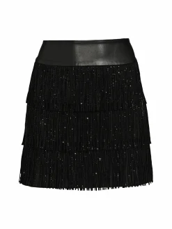 Women DKNY Fringed Mini Skirt