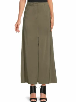 Women Max Studio Front Slit A-Line Maxi Skirt