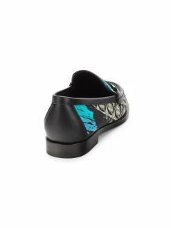 FERRAGAMO Gancini Print Leather Loafers