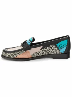 FERRAGAMO Gancini Print Leather Loafers