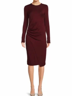 Women Vince Gathered Midi Sheath Dress