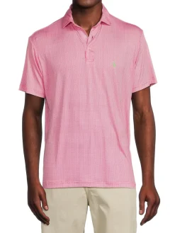 TailorByrd Activewear|Geometric Performance Polo Pink
