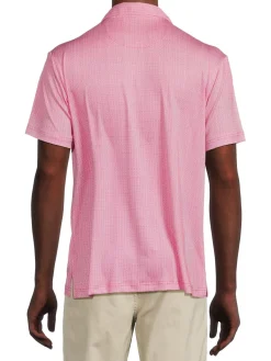 TailorByrd Activewear|Geometric Performance Polo Pink