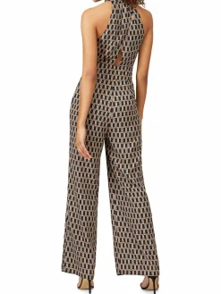 Women Louna Geometric Print Halterneck Jumpsuit