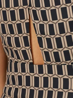 Women Louna Geometric Print Halterneck Jumpsuit