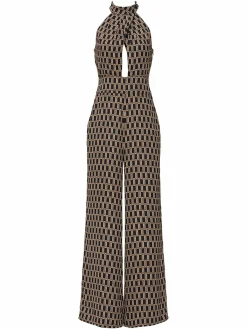 Women Louna Geometric Print Halterneck Jumpsuit