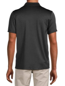 Perry Ellis Polos|Geometric Tipped Zip Polo
