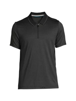 Perry Ellis Polos|Geometric Tipped Zip Polo
