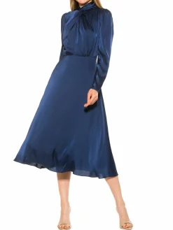 Women Alexia Admor Gillian Satin Fit & Flare Dress