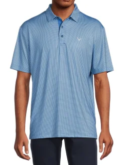 Callaway Polos|Gingam Golf Polo Vallarta Blue
