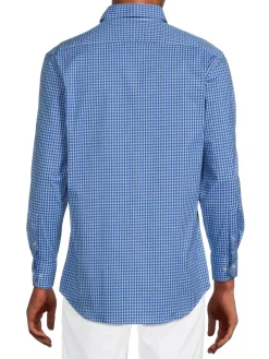 TailorByrd Casual Button-Down Shirts|Gingham Checked Shirt Blue
