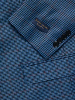 Brooks Brothers Blazers & Sportcoats|Gingham Wool Blend Sportcoat Blue
