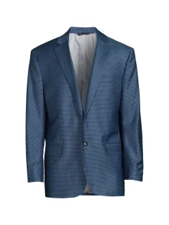 Brooks Brothers Blazers & Sportcoats|Gingham Wool Blend Sportcoat Blue