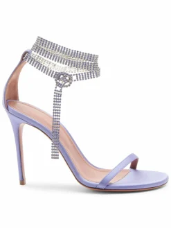 Amina Muaddi Giorgia Crystal-Embellished Satin Sandals