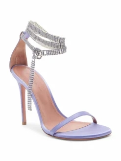 Amina Muaddi Giorgia Crystal-Embellished Satin Sandals