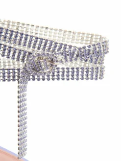 Amina Muaddi Giorgia Crystal-Embellished Satin Sandals