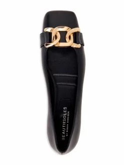 Beautiisoles by Robyn Shreiber Giuly Chain Leather Ballet Flats