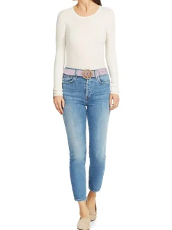Valentino by Mario Valentino Belts|Giusy Logo Leather Belt Lilac