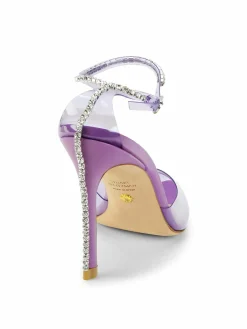 Stuart Weitzman Glam 100 Embellished Trim Transparent Pumps