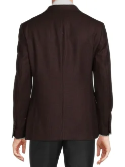Tallia Blazers & Sportcoats|Glen Plaid Wool Blend Sportcoat Dark Red