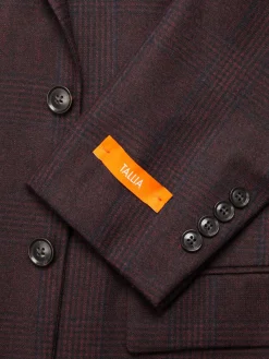 Tallia Blazers & Sportcoats|Glen Plaid Wool Blend Sportcoat Dark Red