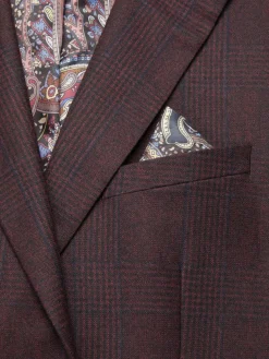 Tallia Blazers & Sportcoats|Glen Plaid Wool Blend Sportcoat Dark Red