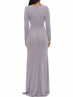Women Betsy & Adam Glitter Asymmetric Gown