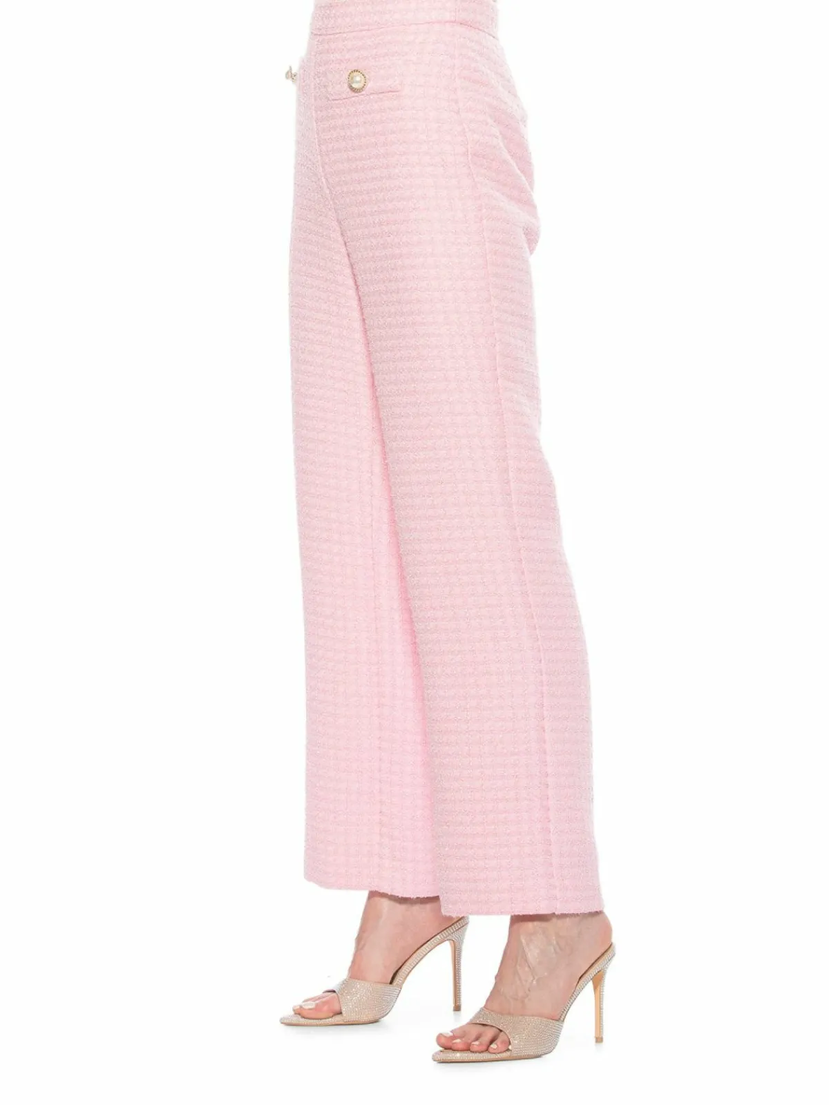 Women Alexia Admor Glitter Jayden Tweed Wide Leg Pants