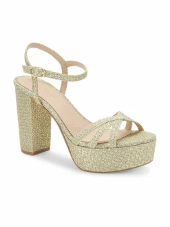 Stuart Weitzman Glitter Textured Sandals