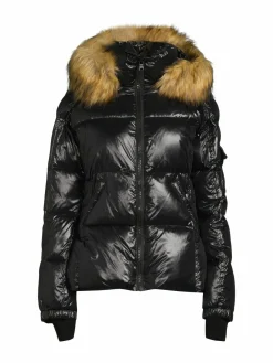 Women S13 Gloss Allie Faux Fur Thumbhole Puffer Jacket