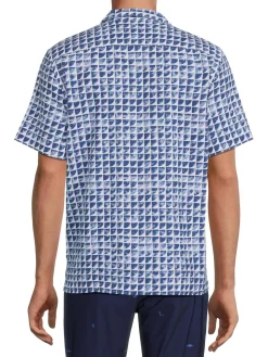 Original Penguin Linen|Graph Check Linen Blend Camp Shirt Limoges