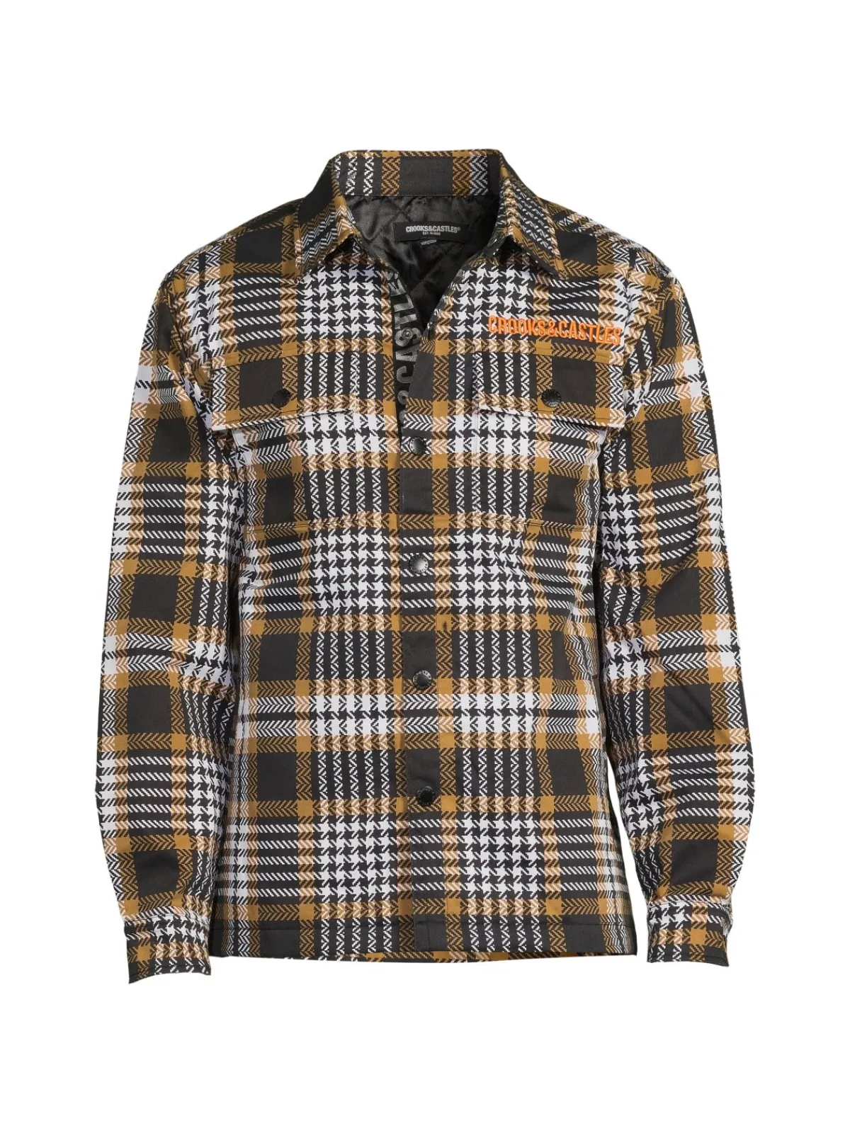 Crooks & Castles Coats & Jackets|Graphic Back Plaid Shirt Jacket Brown