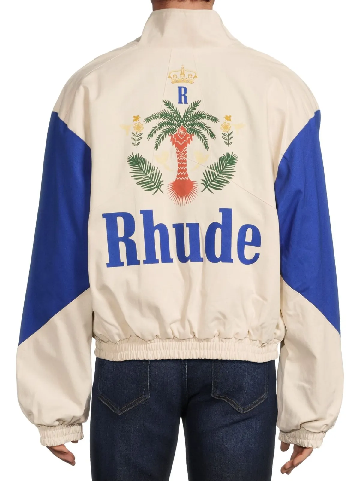 R H U D E Coats & Jackets|Graphic Colorblock Jacket White Multicolor