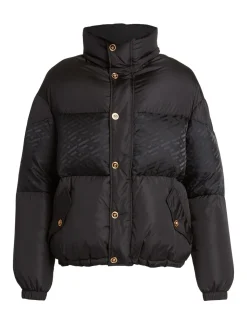 Versace Coats & Jackets|Greca Monogram Mockneck Puffer Down Jacket