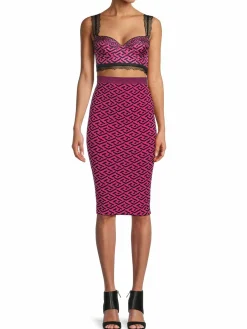 Women Versace Greca Signature Midi Skirt