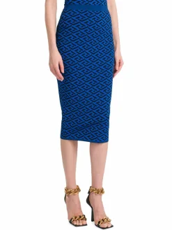 Women Versace Greca Signature Midi Skirt
