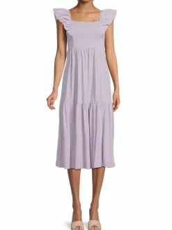 Women Nation LTD Gwen Ruffle Pima Cotton Midi Dress