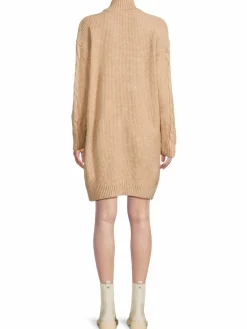 Women CK Jeans Half Zip Cable Knit Sweater Dress
